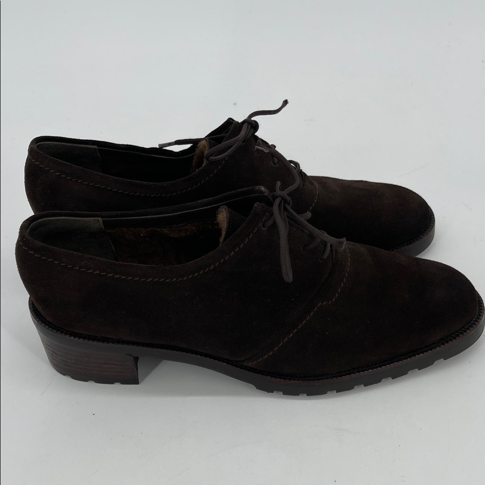 Bally Dark Brown Women's Oxfords Faux Fur Lining Size 9